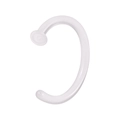 Transparent C-shaped glass nose ring and cartilage earring piercing retainer accessory - Transparent Pink C-Shape 1x8x2mm