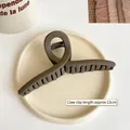 Matte brown hair claw clip 13cm in length for thick hair styled on a tray - 13cm / Dark Brown