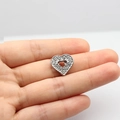 Ciondolo a cuore argento con strass per accessori portachiavi e cinturini fai-da-te - 10MM Cromo Strass - Cuore