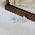 Blue Crystal Pearl Flower (34# Silver Pin)