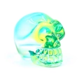 Crystal skull ornament in green and yellow gradient finish for Halloween decor - Large 2-Inch No.1 (Yellow Green Gradient)