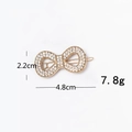 Detail of crystal butterfly hair clip showing dimensions 4.8cm width and 2.2cm height - Figure-8