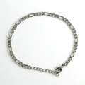 Bracciale a catena Figaro in acciaio inossidabile argento con chiusura a moschettone - 1.0*3.7mm*21cm Acciaio