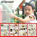 Waterproof gold foil New Year party tattoo stickers with festive champagne and clock designs - New Year Gold Stamping Tattoo Sticker Set (WE041-044) / 4 Sheets/Set (OPP Bag)