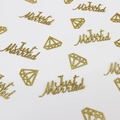 Glitter gold Just Married and diamond confetti for wedding party and table decoration - Gold Just Married+Diamond
