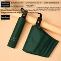 Dark green 8-rib automatic folding umbrella with black UV coating for sun protection - 8 Ribs / Automatic / Automatic UV Umbrella Dark Green
