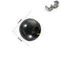 Polished black magnetic sphere earring attachment with 16.3mm width and 8mm inner diameter - Shiny Ball / Magnetic / Black