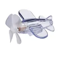Weißes windbetriebenes LED Flugzeug-Ornament für Motorräder mit rotierendem Propeller - Transparent