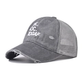 Graues Baseball-Trucker-Cap im Distressed-Look mit IDK IDC IDGAF Spruch und Mesh - Verstellbar / IDK Grau