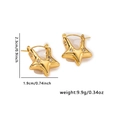 Vista dettagliata di orecchini a stella dorati con dimensioni 2,3x1,9cm e peso 9,9g - Stile Stella con Pavé di Strass (EXRGE0534)