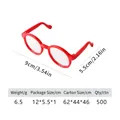 Cute red round frame pet sunglasses without lenses for small dogs and cats 9cm width - Red Round Frame