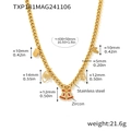 Dettaglio della collana natalizia in acciaio dorato con ciondoli in zircone e misure - Collana con Campanello Babbo Natale Oro
