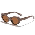 Vintage oval sunglasses for women in tortoiseshell brown with UV protection - Mocha Brown Tea Lens