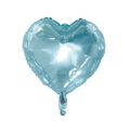 Light blue heart-shaped foil balloon with metallic luster for romantic party decoration - Jelly Blue