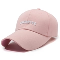 Casquette de baseball rose avec broderie CREATIVE blanche et visière incurvée mode - Réglable / Rose