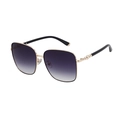 Lunettes de soleil carrées oversize monture dorée et verres dégradés violets - Or Dégradé Gris