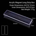 Clear acrylic storage box with magnetic lid, 24.5x6x3.5cm rectangular jewelry case - Acrylic Magnetic Long Box