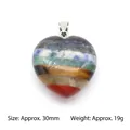 Handcrafted heart-shaped chakra pendant made of layered natural stones, 30mm size - 30mm Heart Pendant