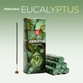 Mahendra eucalyptus incense sticks in large and hexagonal boxes with a metal holder - Eucalyptus