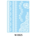 White lace temporary tattoo stickers with floral patterns and henna designs for women - White Lace Floral Style (W-0825)