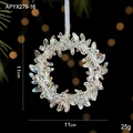Iridescent 11cm acrylic wreath ornament with rainbow finish for Christmas tree decor - Iridescent Wreath