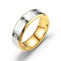 Zweifarbiger Ring aus Edelstahl in Silber und Gold mit Forever Love Gravur und Herzen - US 5 / 6MM Herrenmodell