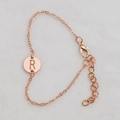 Rose gold hollow circle bracelet with letter R pendant and lobster clasp for women - Rose Gold R
