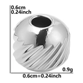 Perla testurizzata in acciaio inox 304 argento 0,6cm 0,9g per creazione gioielli - 0.6cm / Argento