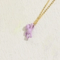 Cute purple monkey pendant necklace with a fine golden chain for daily fashion - Small Bear / Purple