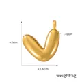 Polished golden puffy 3D balloon letter V alphabet pendant necklace in copper - Letter V (D79-V)