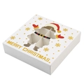 Christmas gift box for 4-grid chocolate featuring a Santa Claus window and gold foil print - Chocolate Box - Santa Claus (4 Grids)