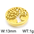 Gouden levensboom hanger van roestvrij staal, 13mm diameter en 1g gewicht ontwerp - Holle Levensboom Stijl B (KLJ4310-Z) / 13mm / Goud