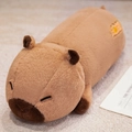 Süßes Capybara Plüschkissen aus weichem braunem Stoff mit geschlossenen Augen und Stickerei - 60cm (0.45kg)
