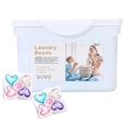 Five-in-one heart shaped laundry beads in a white storage box with a 4-cavity design - 5-in-1 Rotating Fresh Fruity 50 Capsules Boxed
