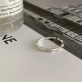 Vintage S925 sterling silver open ring featuring a unique silver bamboo knot design - JZ1083-Bamboo Design