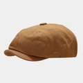Close-up of brown herringbone fabric texture on a vintage style newsboy cap - M (56-58cm) / Camel