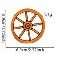 Detail view of western wheel embroidered patch showing size 6.9cm and fine stitching - Wheel Gear