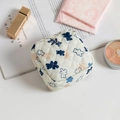 Quilted floral sanitary pouch with cute bear pattern for girls' travel storage - Bears on White