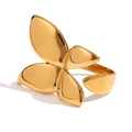 Anello aperto a farfalla in oro 18 carati con finitura metallica lucida per donna elegante - Oro