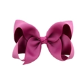 Handmade 4-inch large magenta grosgrain ribbon hair bow clip for girls and women - Magenta (#39)