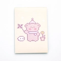 Mini creative memo pad with cute pixel art bear design on beige paper for students - Pixel Party Bear (SR2008-28)