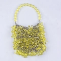 Lujoso bolso de mano amarillo con cuentas de acrílico hechas a mano y cuentas gota - Amarillo