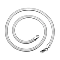 Polished silver stainless steel snake chain necklace with lobster clasp in a spiral pose - 4mm Width x 45cm Length / Steel