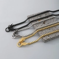 Dragon head clasp box chain necklaces in gold, silver, and black metallic finishes - Dragon Head Style / Steel