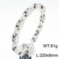 Bracciale da uomo in acciaio inossidabile stile industriale con maglie meccaniche - Argento (KB182567-KPD)