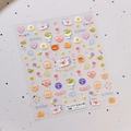 Adesivi per unghie 3D orsetto cartone animato TS-3757 con cuori colorati e fiori - TS-3757 Orso di Compleanno - Nuovo Rilievo