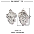 Detailed parameter view of stainless steel bird pendant showing 36mm height and 8.8g weight - Silver Eagle Head-VG509