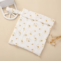 Quilted floral baby diaper organizer bag with yellow flowers and stroller hanging strap - Yellow Flower