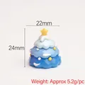 Miniature blue gradient resin Christmas tree charm for DIY crafts 22mm x 24mm - Gradient Blue