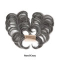 Postiche chignon gris acier ajustable avec peigne pour une coiffure volumineuse - Gris Acier